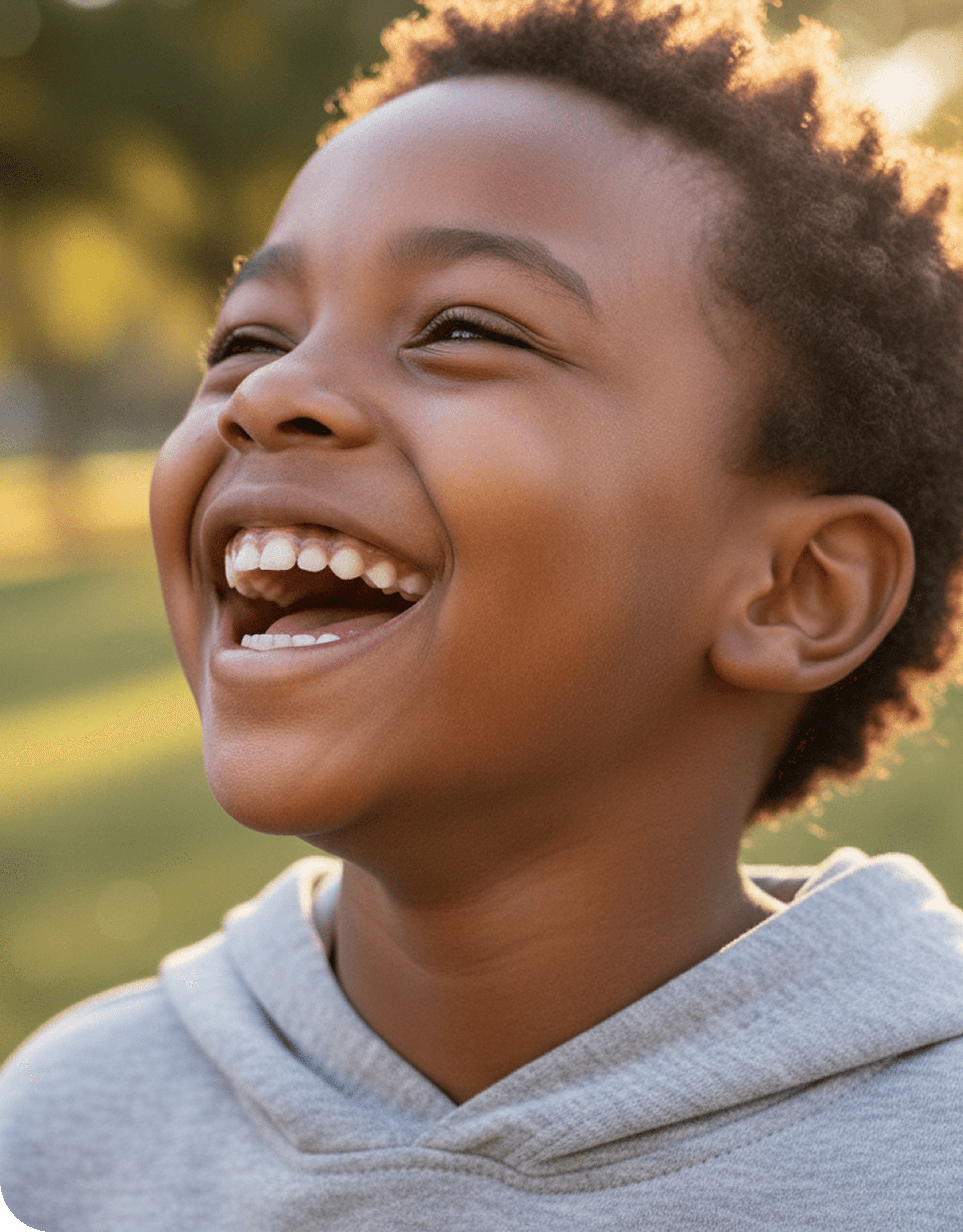 Child laughing — sensory play