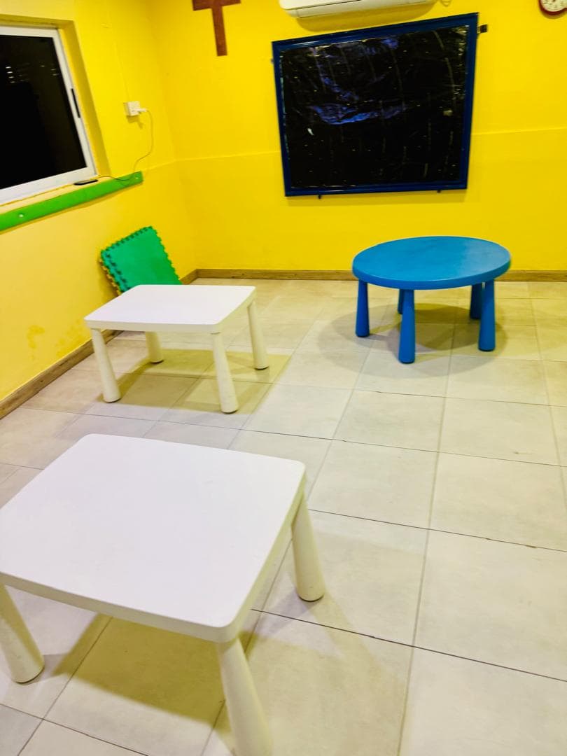 Empty classroom space before setup